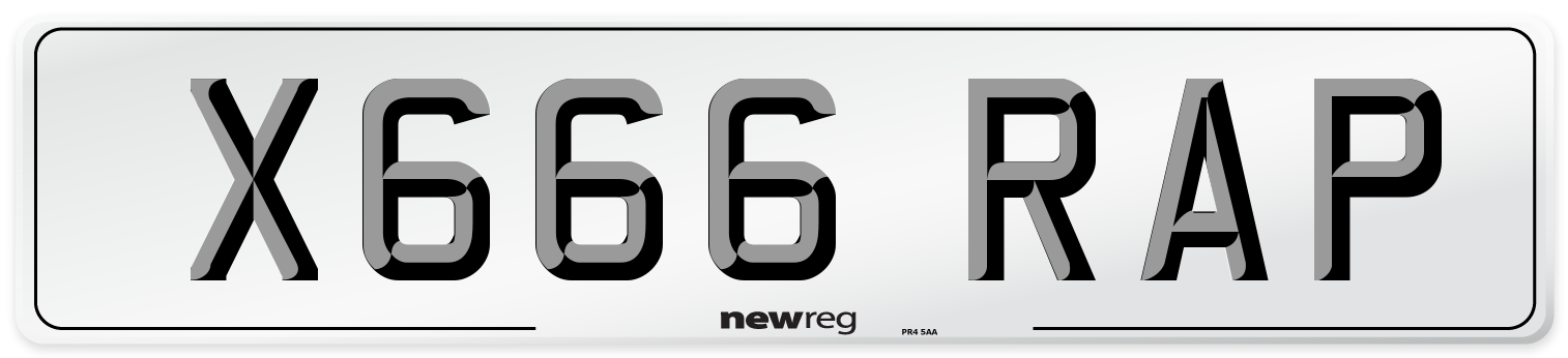 X666 RAP Number Plate from New Reg